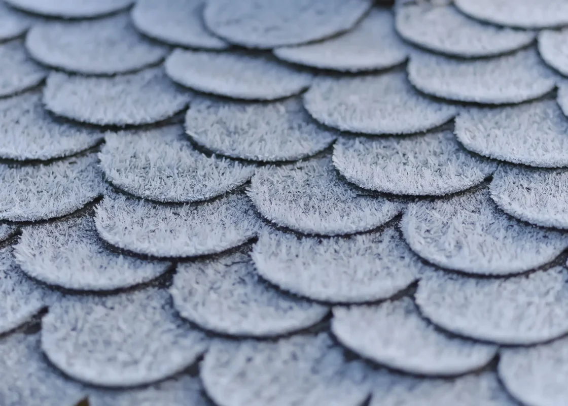 04住宅屋顶-Residential Roofing Toronto Asphalt roof shingles covered with morning frost